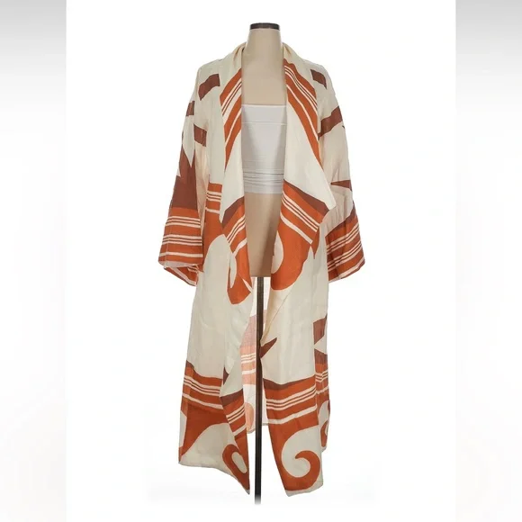 Johanna Ortiz Reclamos Del Mar Linen Kimono Coat - Picture 3 of 5